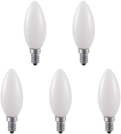 SPL E14 LED Lamp 3W Dimbaar - CRI 90 - Opaal - Extra Warm Wit - 2500K - LED Filament Kaars C35 - Vervangt 25W - 5 Stuks