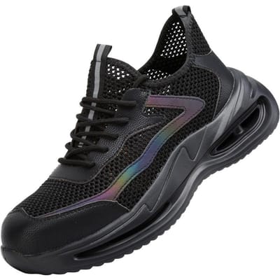 Chaussures d'assurance travail pour hommes à embout en acier anti-écrasement et anti-perforation, chaussures de sécurité déodorantes et protectrices 46