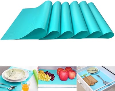 Dailygoods- Koelkastmatten 6 Stuks - Waterdicht - Antislip/Vuilafstotend - Snijbaar - Wasbaar - 40x30 cm - Koelkastinlegger