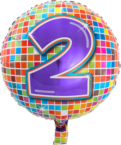 Folieballon 2 Jaar Birthday Blocks - 43cm