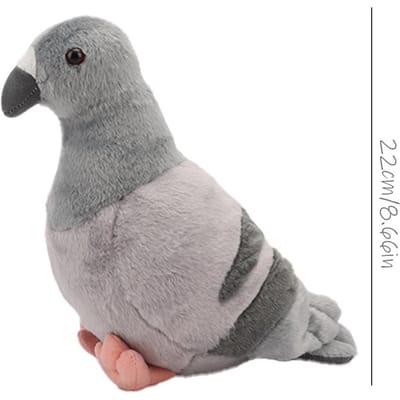 Realistische Duiven Knuffels Hoge Kwaliteit Zacht Levensgetrouw Grijs Heuvel Wit Duiven Vogels Met Ogen Veer Huisdecoratie Verjaardagscadeaus 22cm gray