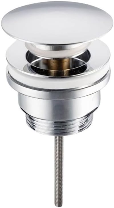 Gootsteen Afvoerstop - Afval Deksel - Water Vasthouden - Eenvoudige Klik Bediening - 66mm Diameter - Chroom