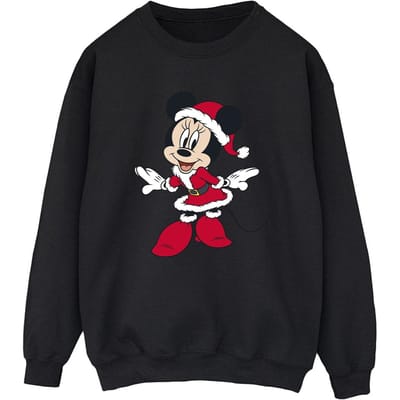 Disney Dames/Dames Minnie Mouse Kerst Sweatshirt (Zwart)