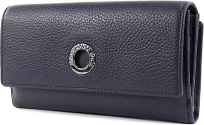 MANDARINA DUCK Portemonnee Mellow Leather Wallet with Flap Dress Blue Blauw