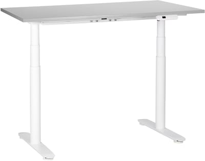 DESTINAS - Elektrisch bureau - Lichtgrijs - 120 cm - Spaanplaat