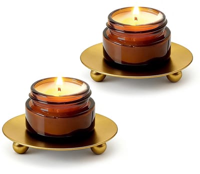 Kandelaars - 2 stuks - S - 7*7*1,5 cm - IJzeren kandelaars - Schaalvormige kandelaars - Romantische kaarsenhouders - Tafeldecoratie - Kaarsenstandaards - Presentatiestandaards - Opbergrekken - Kaarsenplaatjes - Decoratieve kandelaars - Kaarsenkommen