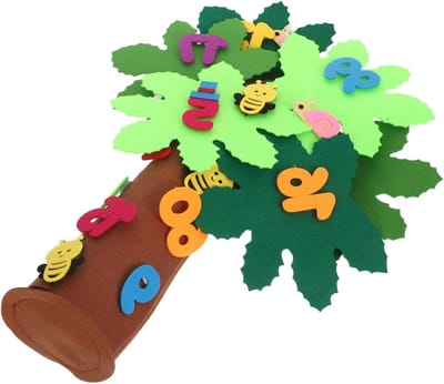Vilt Nummer Boom - Tel Spel - Fijne Motoriek - Montessori Educatief - 36 cm - Multicolor