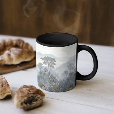 Magische Mok - Foto op Warmte Mokken - Koffiemok - Jungle - Landschap - Blauw - Magic Mok - Beker - 350 ML - Theemok