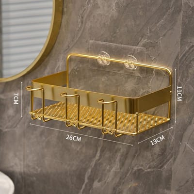 Support de rangement pour brosse à dents en or, support de rangement mural pour gobelet de brosse à dents, accessoires de salle de bain, étagères de salle de bain