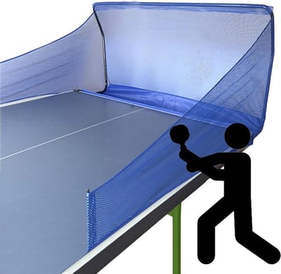 Tafeltennisnet - Pingpongbal verzamelaar - Bal oefeningen - Veerclip ontwerp - 152 cm breed - Blauw