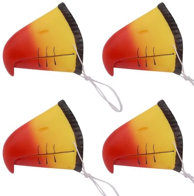 Dailygoods- Papegaaienneus 4 Stuks - Simulatie Dierenneus - Cosplay Kostuum - Papegaaienkostuum Accessoire - Halloween Feest - Sterk Materiaal - Kostuumaccessoire