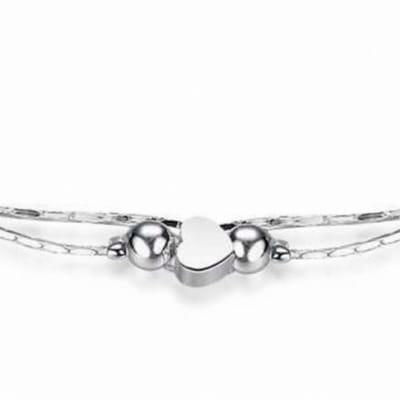 Enkel kettinkje- hartje/bolletje- 22 cm - Charme Bijoux