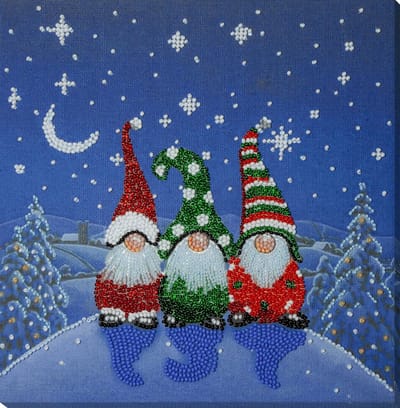 Borduurpakket met Kralen/Parels - ABRIS ART - THREE DWARFS - Drie Dwergen - kralenborduren