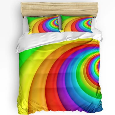 Regenboog Roze Ochtendgloed Dekbedovertrek Met Kussensloop Aangepaste 3-delige Beddengoedset Dekbedovertrek Tweepersoonsbed Hometextiel EU single(135x200cm) multi