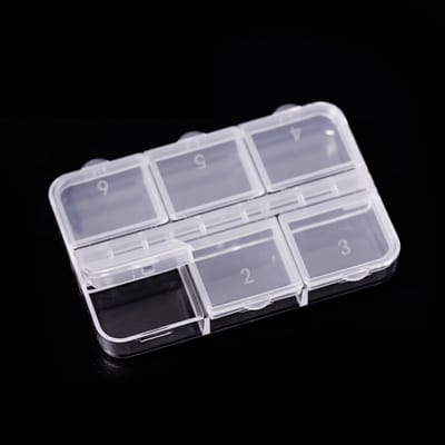 Dailygoods- Sorteerdozen 10 Stuks - Transparante Opbergdozen - Kunststof - Mini Opbergdoos Met Deksel - 6 Vakken - Lichtgewicht en Duurzaam