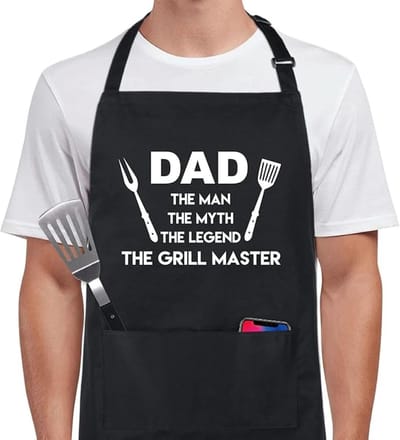 Keukenschort - Horeca Sloof - Barbecueschorten - 75 x 65 cm - Polyester - Verstelbaar - Pottenbakken Schort - Vuilafstotend en waterafstotend - Verfschort - Koken Keuken Schorten - Timmermansschort - Voor BBQ, Koken en Ambachtelijk Werk - Zwart