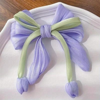 Elegante Tulp Bloemen Haarclips voor Vrouwen Handgemaakte Stof Strik Haar Klemmetjes Haarspeldjes Hoofddeksels Koreaanse Haaraccessoires paars