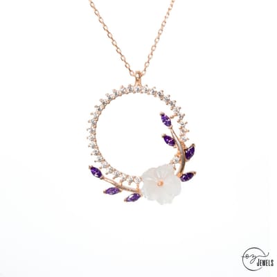 OZ Jewels – Magnolia Kroon Ketting – Roségoud – Amethist – Dames