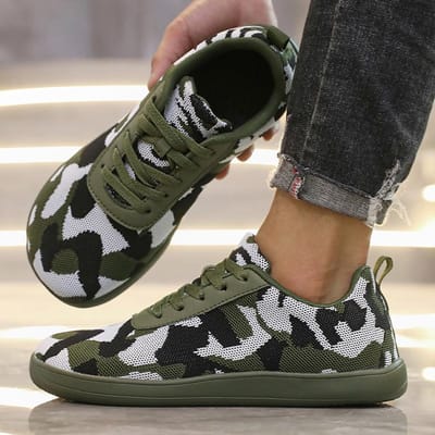 Camouflage Herenschoenen WideToe Ademend Mesh Comfortabel Platte Zool Barefoot Schoenen Zachte Zool Chaussure De Sport Heren Sneakers 36