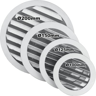 Rond Ventilatierooster 150 mm - Hoogwaardig Gegoten Aluminium Met Insectennet - Weerbestendig Voor Binnen En Buiten