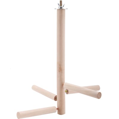 Perroquets Oiseaux Perchoirs Support de Cage Jouet Branches d'Activité en Bois Escaliers d'Escalade beige
