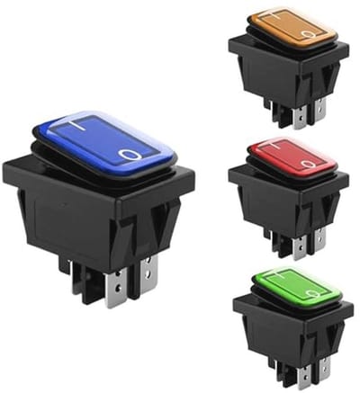 4-polige aan/uit tuimelschakelaar voor elektrisch gebruik - IP65 waterdicht