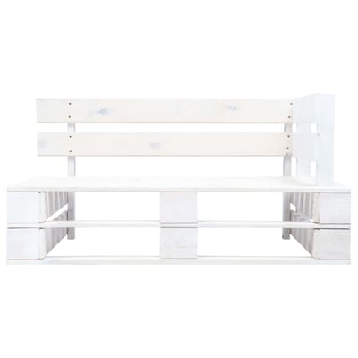 vidaXL - Tweezitsbank - pallet - met - kussens - wit - geïmpregneerd - grenenhout