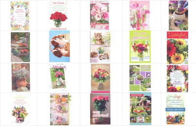 20 Luxe Verschillende Wenskaarten Felicitatie kaarten en Blanco kaarten - Assorti nr: 100 - Gratis verzonden