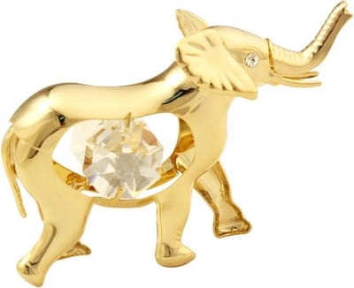 Olifant versierd met Swarovski®-kristallen 24-karaats verguld