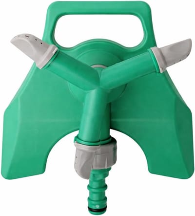 Draaibare tuinsproeier met 3 armen voor gazon, bloembedden en buitenbewatering - kunststof, spike-stijl, 360° rotatie