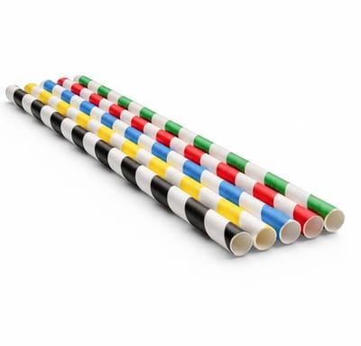 Drinkrietjes Papier Assorti 210mm Ø8mm - 5.000 st/ds.