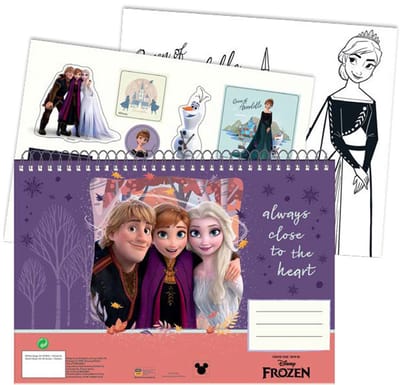 Disney Frozen Heart A/4 spiraalschetsboek met 40 pagina's en stickers