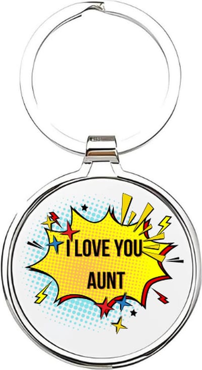 Akyol - I love you aunt Sleutelhanger - tante - De liefste tante - Tante sleutelhanger - sleutelhanger - Sleutelhanger voor tantes - Familie sleutelhanger - verjaardagscadeautje - cadeau voor de liefste tante - Aunt - 4 x 7,5 CM