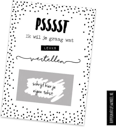 Ik wil je wat leuks vertellen - DIY kraskaart - Inclusief Kraft envelop - speciaal moment