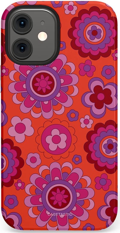 Casetastic Hoesje Geschikt voor Apple iPhone 12 Mini - Stijlvolle Beschermende Duo-layer Case - Retro warmte