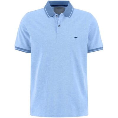 Fynch-Hatton Polo Two-Tone Soft Cotton Piqué Light Sky / male