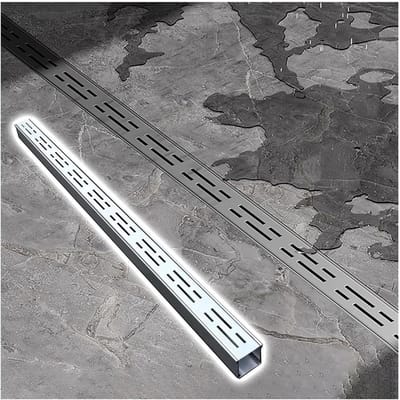 Afvoergootset Roestvrij Staal - Drainagesysteem Buiten - Water Afvoeren - Hoog Draagvermogen - 200 cm Lengte - Zilverkleurig