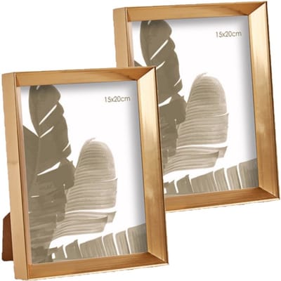 Arte r Fotolijstje - 2x stuks - goud - kunststof - voor foto van 15 x 20 cm - fotolijst