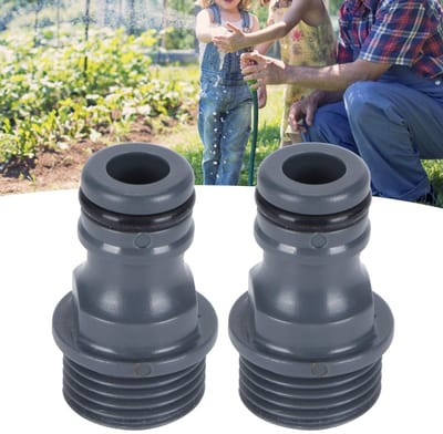 Dailygoods - 2x G1/2 Mannen Draad Snelkoppeling - Tuinslang Adapter - Tuinaccessoires - Geschikt voor Tuinieren - Hoogwaardige Koppelingen - Kleur Zwart
