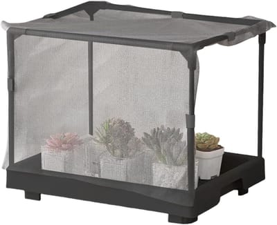 Mini Kweekkas - Plantenhuisje - Planten Beschermen - Verbeterde Stabiliteit - 35 x 27 x 7 cm - Zwart