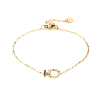 Bijoutheek armband Tube en rondje Goud JE13483