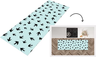 Keukenloper - Loper keuken - Zwaluwen - Vliegen - Patronen - 150x50 cm - Keukenloper vinyl