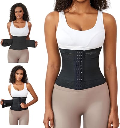 Verstelbare Buikband voor Fitness en Training - Taille Trainer voor Mannen en Vrouwen, Zwart, Ondersteunt Tummy Controle en Verbeterde Houding