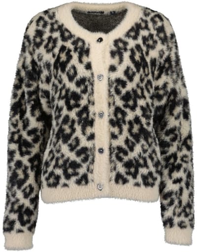 Blue Seven - Vest 248109 zwart/beige met knopen - maat 40