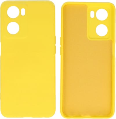 Hoesje Geschikt voor OPPO A57s - Fashion Telefoonhoesje Backcover - Siliconen Hoesje - Geel