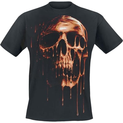 Spiral T-shirt - Dripping Gold - S tot L - voor Mannen - zwart
