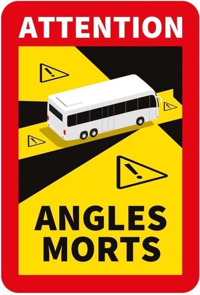 Pickup dode hoek magneetfolie Bus Touringcar 2 stuks - 170x250 mm - Angles Morts Transport en Commun Support magnétique 2 pcs