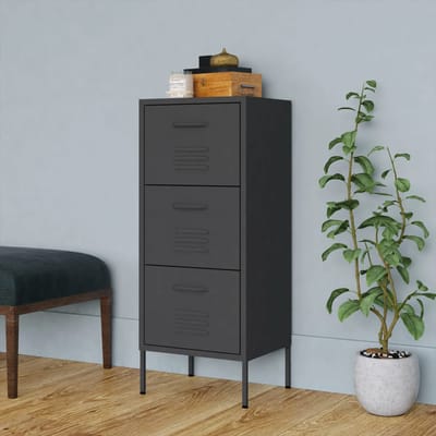 vidaXL - Opbergkast - 42,5x35x101,5 - cm - staal - antracietkleurig