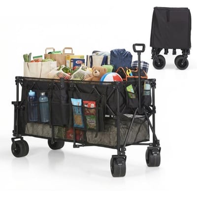 Mr Fold Bolderkar - XL - Opvouwbaar - 600L - 300KG Draagkracht - Zwart - 5 Jaar Garantie