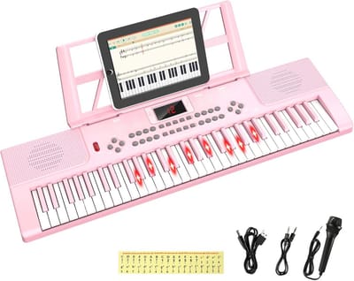61 Toetsen Keyboard Piano voor Beginners met Verlichte Toetsen en Leerfuncties